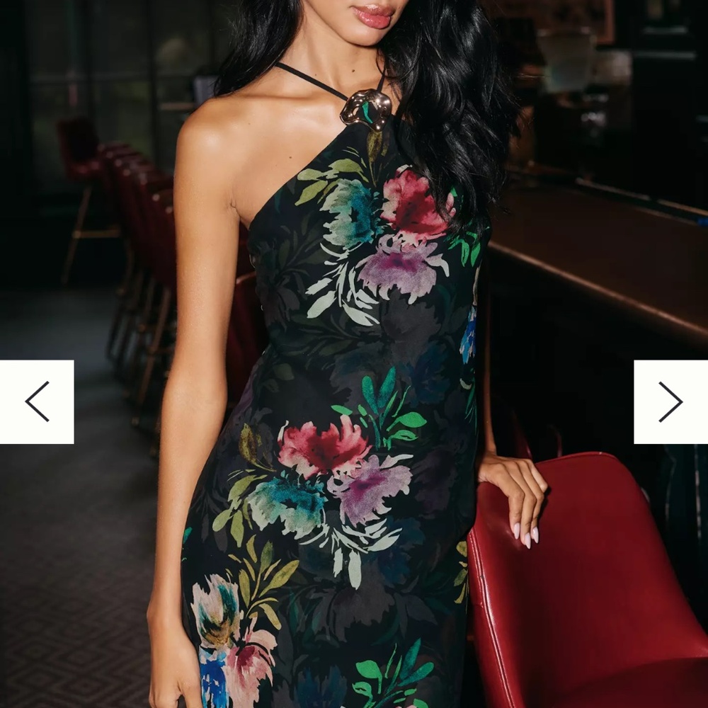 NWT By Anthropologie Halter Dress with Hardware and Neck Tie